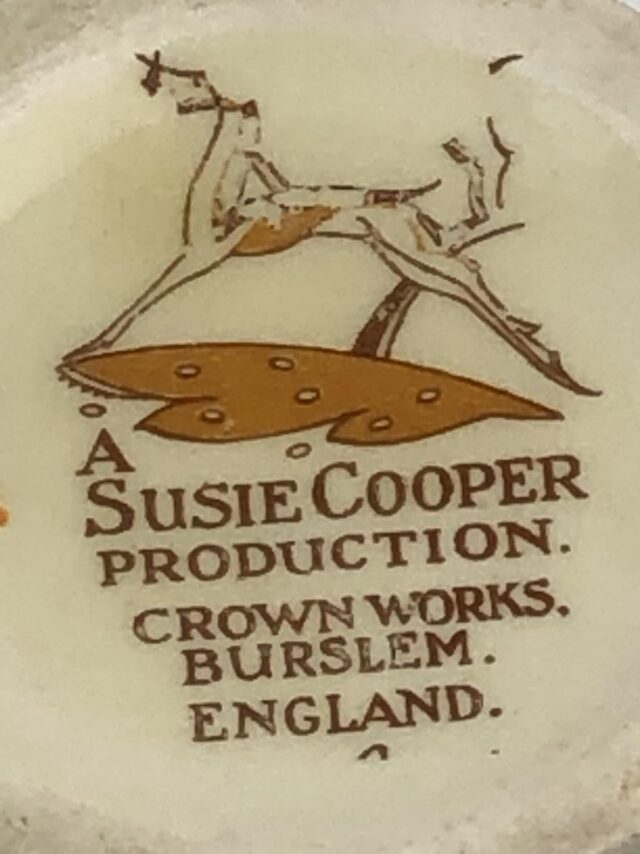 Susie Cooper Orange Tango Kestrel Shape Milk Sugar Duo Art Deco