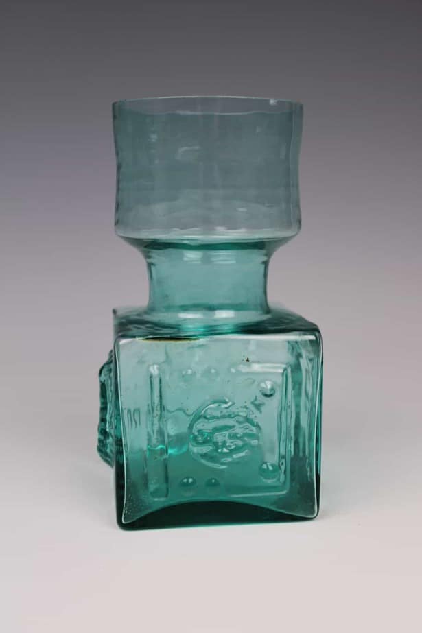 Frank Thrower Dartington Glass FT 65 Kingfisher Blue Geometric vase ...