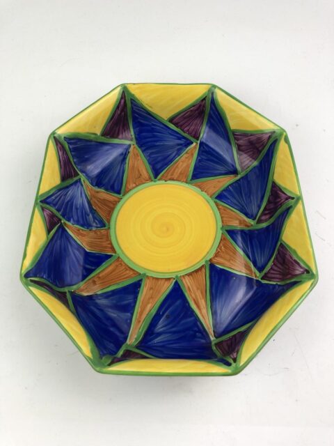 Clarice Cliff ORIGINAL BIZARRE shallow octagonal dish. Early piece ...