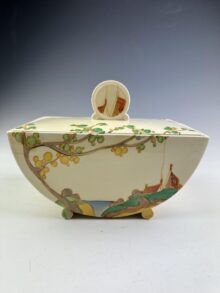 Clarice Cliff SECRETS pattern Bon Jour shape tureen, decorated across the lid. Very nice!