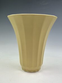 KEITH MURRAY tall flared vase, Matt Straw, in good condition, shape 3808, 18.5cm.