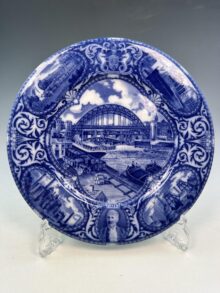 Maling pottery North East Coast Industries Exhibition large plaque, circa 1929, 28cm.