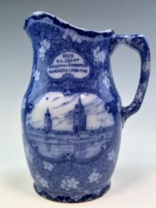 Maling pottery North East Coast Industries Exhibition water jug, circa 1929, 17cm.