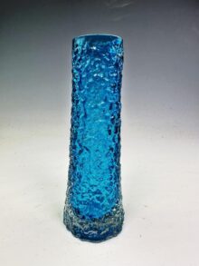 WHITEFRIARS kingfisher blue LARGE SIZE finger vase by G. Baxter, 20cm (9729).