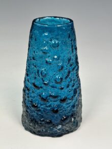WHITEFRIARS volcano vase in kingfisher blue by Geoffrey Baxter, p/n 9717, 17cm