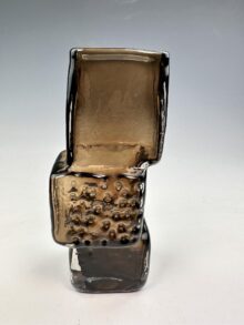 WHITEFRIARS Drunken Bricklayer vase by Geoffrey Baxter, Cinnamon colour, 20cm.