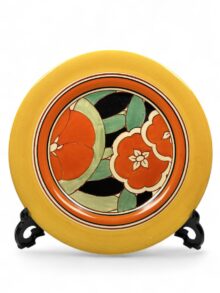 Clarice Cliff GARDENIA pattern, large plate, 25.5cm (10 inch). Art Deco, circa 1932.