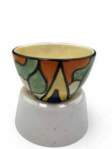 Clarice Cliff DOUBLE-V pattern tankard shape sugar bowl. Circa 1929. Art Deco.