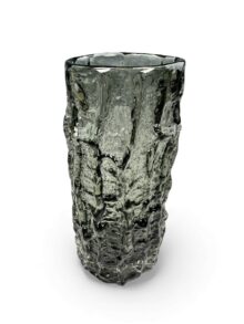 WHITEFRIARS LARGE size Willow bark vase, 23cm, by Geoffrey Baxter, circa 1960s.
