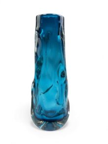 WHITEFRIARS tall Knobbly vase in Kingfisher (blue) colour, 23.5cm. Vintage, 1960s.