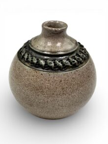 Poole Atlantis vase small globe/posy vase with impressed decoration. JH mark.