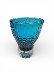 WHITEFRIARS Kingfisher blue chalice vase (9835), by Geoffrey Baxter. 14cm tall.