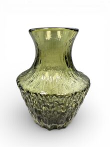 WHITEFRIARS sage green Pot belly vase (9832), 13cm. Circa late 1960s. Vintage!