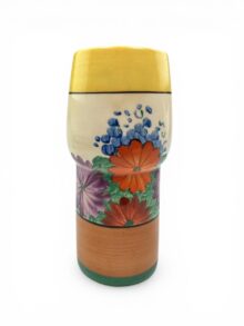 Clarice Cliff Gayday pattern shape 376 vase, circa 1930, 17.5cm.