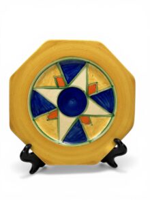 Clarice Cliff ORIGINAL BIZARRE (OB) small octagonal plate, 14.5cm. Circa 1928.