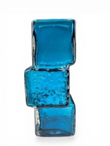 WHITEFRIARS Drunken Bricklayer vase by Geoffrey Baxter, Kingfisher Blue, 20cm.