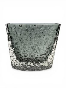 WHITEFRIARS small bow-front nailhead vase in Pewter, 11cm high (9685).