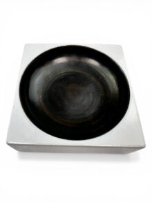 Square Troika white-glazed ashtray made for Heal's, late 1960s/early '70s. Vintage!