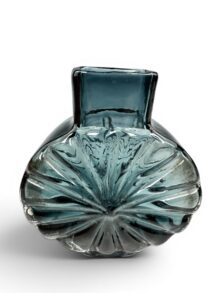 Whitefriars SUNBURST vase in INDIGO colour - 9676. Mid-century vintage, 1960s.