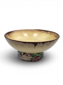 Clarice Cliff MY GARDEN footed pedestal bowl, 7.5cm. Circa 1936. A/F.