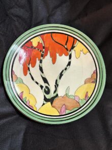 Clarice Cliff HONOLULU pattern, dished circular plate, 23cm (9 inch). Circa 1933.