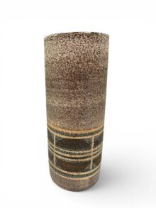 Troika small cylinder vase by Jane Fitzgerald, abstract pattern, 14.5cm, circa 1970s.