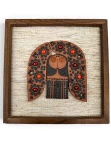 Hornsea Muramic wall plaque featuring lady with large hair. Vintage, circa '60s/'70s.