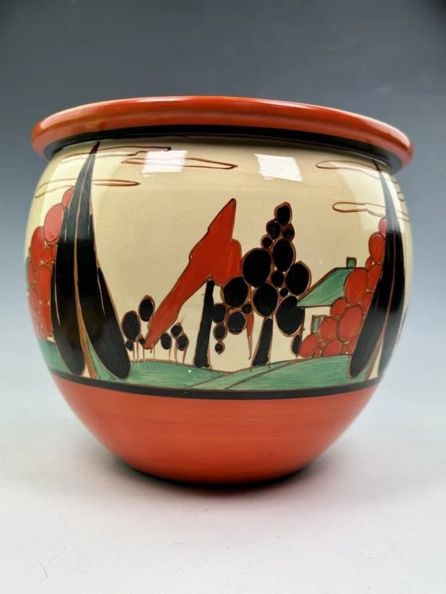 New! Huge Clarice Cliff RED TREES & HOUSE Bowness shape jardiniere, 20cm. Circa 1930. was just added to eBay. Check it out! #eBay #eBaySeller

https://www.ebay.co.uk/itm/306289019039?mtype=img&mkcid=16&mkevt=1&ssspo=yTOGbJYuQxK&ssuid=yTOGbJYuQxK&media=IG&mkrid=711-127632-2357-0&widget_ver=freya&sssrc=4256139&jobId=4b1a586b-8747-41eb-aed8-d067c7799dbb